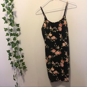 Floral Black Mini Dress